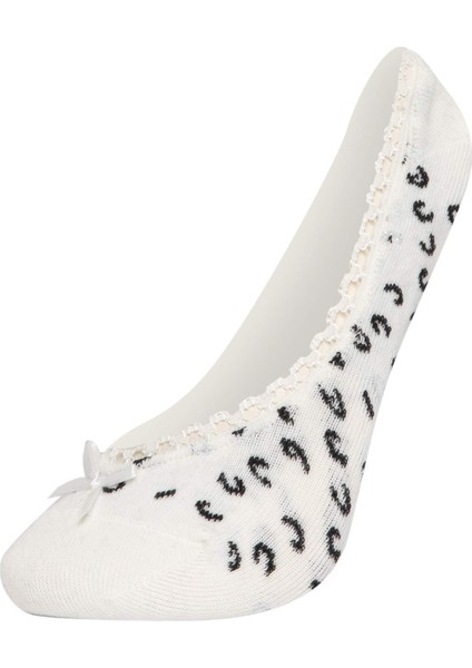 Kadın Aplike 3'lü Pamuklu Babet Çorap B8441AXNS