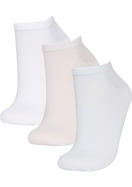 Kadın 3'lü Pamuklu Pilates Çorabı Y8870AZNS