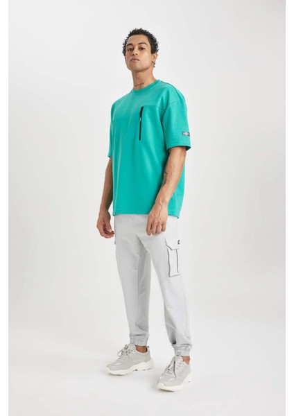 Fit Sporcu Jogger Eşofman Altı Standart Fit Kargo Cepli Dokuma Beli Paçası Lastikli C0043AX24SP