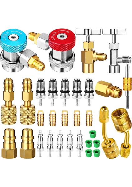 Ac R134A Adaptör Hızlı Kuplör Kiti, R134A Tank Tap Valfı R134A Ila R22/410A Klima Soğutma Sistemi (Yurt Dışından)