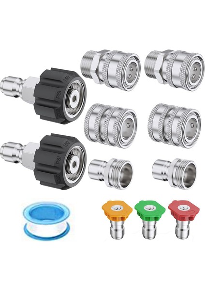 Basınçlı Yıkayıcı Adaptör Seti, Hızlı Bağlantı Kesme Kiti, M22 Döner 3/8inch Hızlı Bağlantı Kesme, 3/4inch Hızlı Bağlantı Kesmek (Yurt Dışından)