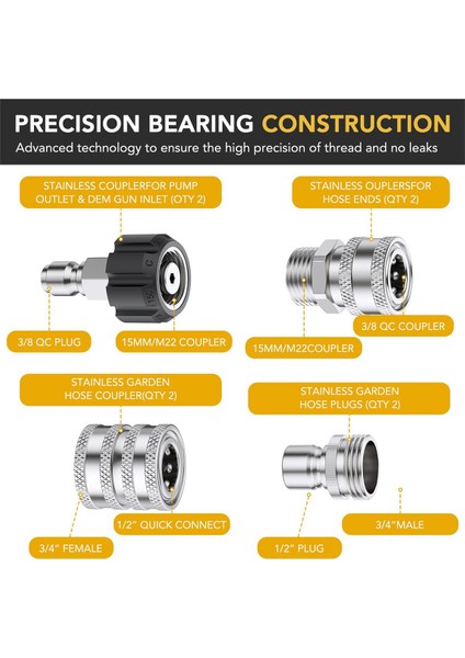 Basınçlı Yıkayıcı Adaptör Seti, Hızlı Bağlantı Kesme Kiti, M22 Döner 3/8inch Hızlı Bağlantı Kesme, 3/4inch Hızlı Bağlantı Kesmek (Yurt Dışından) indirimleri