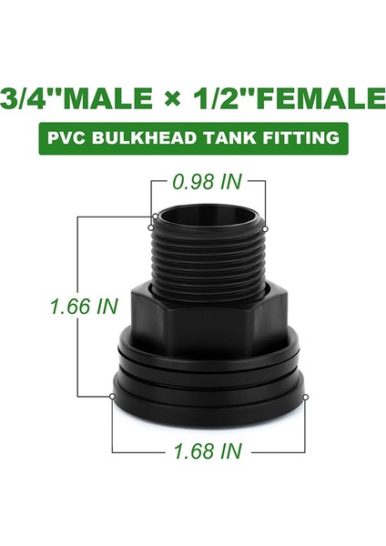Pvc Bulkhead Fitting Çift Dişli Bulk Başlıklı Su Deposu Konnektörü Yağmur Fıçıları Akvaryumları Su Tankları Küvetler Havuzlar (Yurt Dışından) modelleri