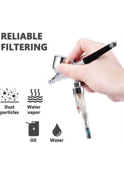 Airbrush Aracı Sıralı Hava Filtresi ve Yağ Suyu Ayırıcı Airbrush ve Hortumlar Için 1/8 Inç Dişi Dişli (Yurt Dışından) fiyatları