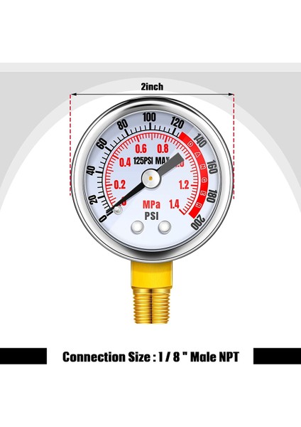 Hava Deposu Onarım Kiti Güvenlik Valfi, 0-200 Psı Basınç Göstergesi ve 4 Feet Hava Deposu Hortum Montaj Kiti Taşınabilir Taşıma Tankı Için (Yurt Dışından) fırsatları