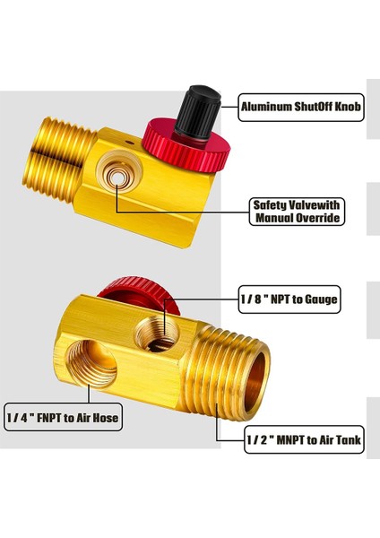 Hava Deposu Onarım Kiti Güvenlik Valfi, 0-200 Psı Basınç Göstergesi ve 4 Feet Hava Deposu Hortum Montaj Kiti Taşınabilir Taşıma Tankı Için (Yurt Dışından) indirimleri
