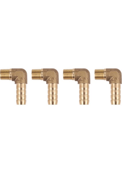 4pcs 8mm Hortum x 3/8 Inç Erkek Iplik 90 Derece Pirinç Dirsek Barb Kuplör Konnektörü (Yurt Dışından)