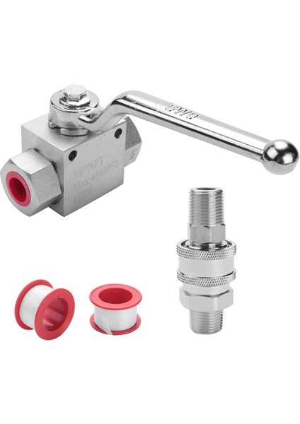 Yüksek Basınçlı Yıkayıcı Top Valf Kiti Güç Yıkayıcı Hortumu 3/8 Inç Hızlı Bağlantı 4500 Psi (Yurt Dışından)