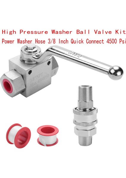 Yüksek Basınçlı Yıkayıcı Top Valf Kiti Güç Yıkayıcı Hortumu 3/8 Inç Hızlı Bağlantı 4500 Psi (Yurt Dışından) fiyatları