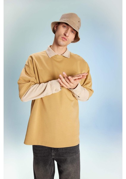 Loose Fit Bisiklet Yaka Kısa Kollu Ağır Kumaş Basic Düz Tişört B4844AX23WN