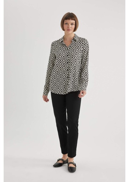 Regular Fit Uzun Kollu Desenli Gömlek I8266AZ24SP