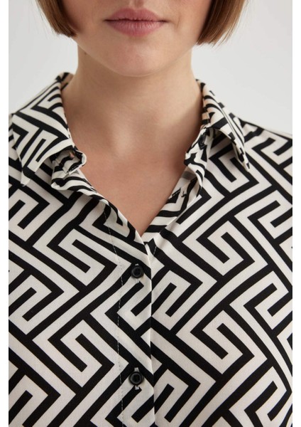 Regular Fit Uzun Kollu Desenli Gömlek I8266AZ24SP