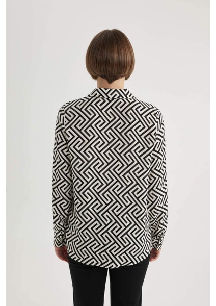 Regular Fit Uzun Kollu Desenli Gömlek I8266AZ24SP