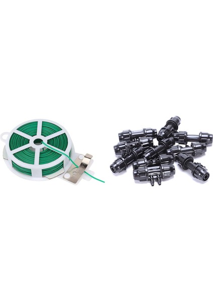 10 Adet 11/8 Inç Ila 7/4 Inç Hortum Konnektörü ve 1 Rulo Bahçecilik Bükülmüş Yeşil Tel (Yurt Dışından)
