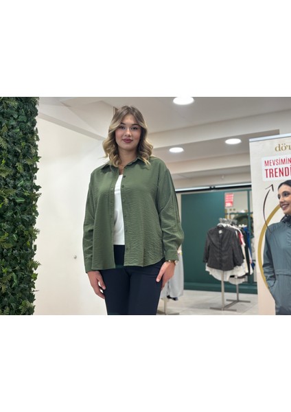 Kadın Önden Düğmeli Uzun Kollu Gömlek indirimleri