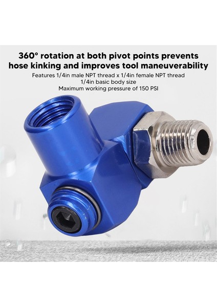 Yeni 1/4in Npt Döner Hava Takma Hortum Konnektörü 360 ° Dönen Pnömatik Takım Adaptörü 150PSI (4pcs) (Yurt Dışından) modelleri