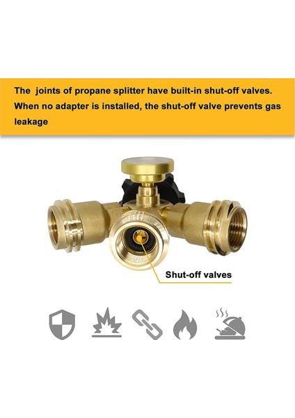 2x 3 Yollu Propan Ayırt Edici Gösterge ve Kapatma Valfi, 3 Y Propan Gaz Ayırıcı, Propan Lp Tank Tee Gösterge Adaptörü (Yurt Dışından) indirimleri