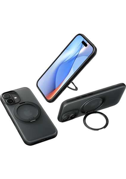 Apple iPhone 17 O Stand R Fitness Serisi Magsafe Kılıf - Siyah fırsatları