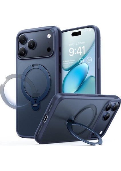 Apple iPhone 17 Pro O Stand Spin Serisi Magsafe Kılıf - Lacivert fiyatları