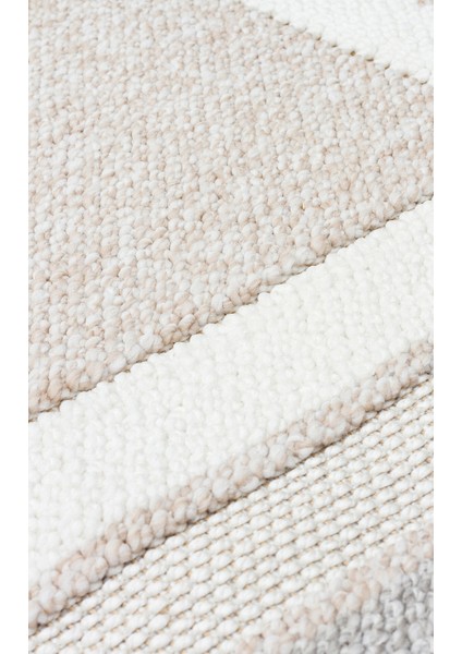 Motto Mot 04 Bej Gri - Yumuşak Dokulu Modern Halı modelleri