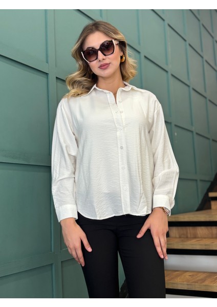 Kadın Önden Düğmeli Uzun Kollu Gömlek fiyatları