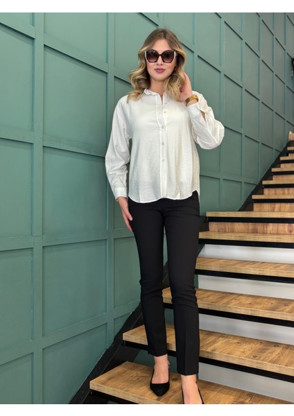 Kadın Önden Düğmeli Uzun Kollu Gömlek indirimleri