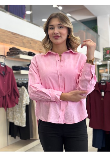 Kadın Önden Düğmeli Uzun Kollu Gömlek fırsatları