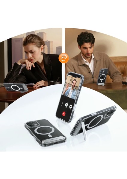 Apple iPhone 17 P Stand Serisi Magsafe Kılıf - Şeffaf modelleri