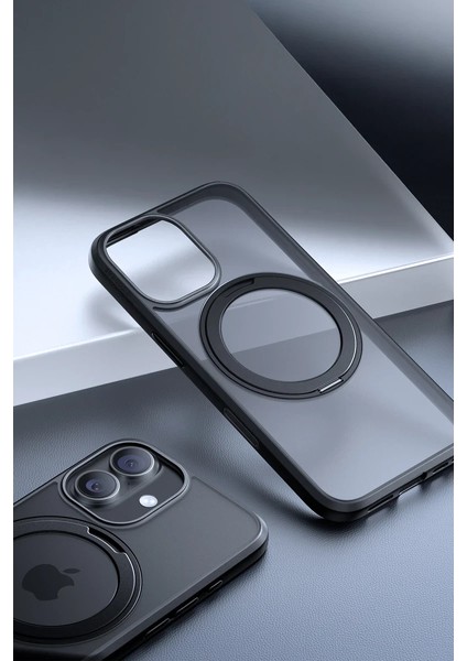 Apple iPhone 17 O Stand Pro Serisi Magsafe Kılıf - Siyah