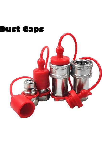 2x 3/8 Inç Npt Iş Parçacığı ISO7241-1A Hidrolik Hızlı Bağlantı Kesik Kesik Kuplör Seti Toz Kapağı ile (Yurt Dışından) fiyatları