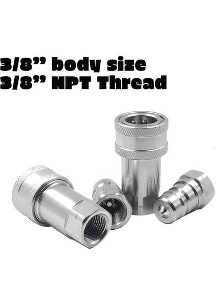 2x 3/8 Inç Npt Iş Parçacığı ISO7241-1A Hidrolik Hızlı Bağlantı Kesik Kesik Kuplör Seti Toz Kapağı ile (Yurt Dışından) modelleri