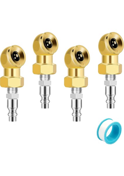 4pcs 1/4inch Hava Chuck Lastik Basınç Kapakları Taşınabilir Hava Chuck Pirinç Topu Şişirme, Şişirme Ölçer Için Kompresör Için (Yurt Dışından)
