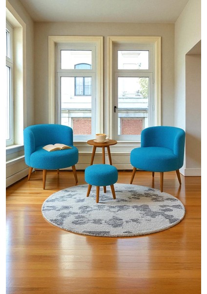 Manolya Berjer Seti Ikili Koltuk ve Puf Takımı Oturma Odası Balkon Alon Ofis 3'lü Takım modelleri