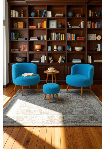 Manolya Berjer Seti Ikili Koltuk ve Puf Takımı Oturma Odası Balkon Alon Ofis 3'lü Takım fırsatları