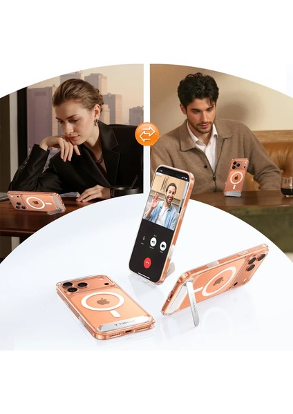 Apple iPhone 17 Pro Max P Stand Serisi Magsafe Kılıf - Şeffaf indirimleri