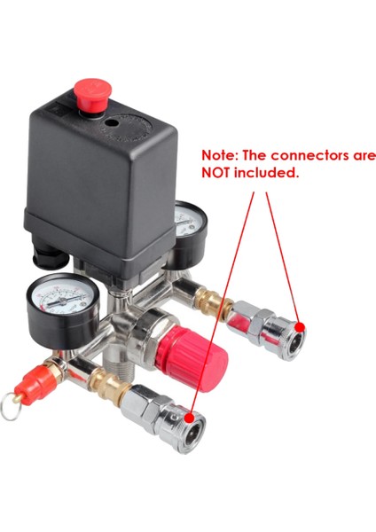 Hava Kompresörü Basınç Kontrol Göstergesi Hava Vanası Manifold Yağsız Sessiz Hava Kompresörü Ayarlanabilir Çıkış Valfi 175PSI (Yurt Dışından) fiyatları