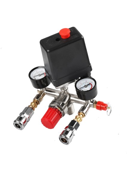 Hava Kompresörü Basınç Kontrol Göstergesi Hava Vanası Manifold Yağsız Sessiz Hava Kompresörü Ayarlanabilir Çıkış Valfi 175PSI (Yurt Dışından) modelleri