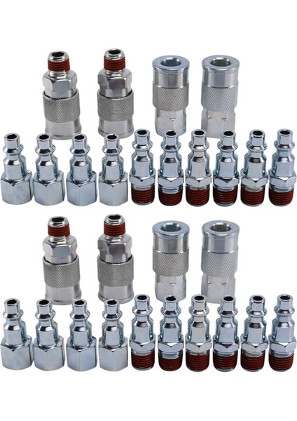28 Adet 1/4 Inç Npt Hızlı Bağlantı Hava Kuplörü ve Fiş Kiti Hava Kompresörü Aksesuarlar Tesisatları (Yurt Dışından)
