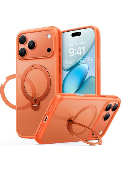 Apple iPhone 17 Pro O Stand Spin Serisi Magsafe Kılıf - Turuncu fiyatları