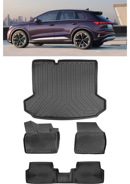 Audi Q4 E-Tron 2018 ve Sonrası 3D Havuzlu Paspas ve 3D Bagaj Havuzu Set