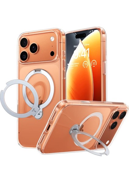Apple iPhone 17 Pro O Stand Spin Serisi Magsafe Kılıf - Şeffaf fiyatları