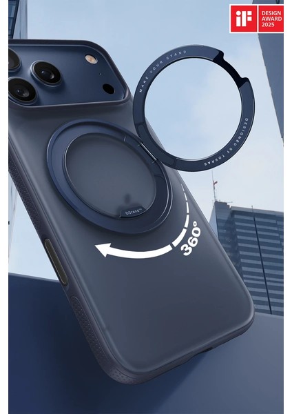 Apple iPhone 17 Pro Max O Stand R Fitness Serisi Magsafe Kılıf - Lacivert modelleri