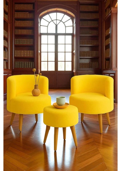 Manolya Berjer Seti Ikili Koltuk ve Puf Takımı Oturma Odası Balkon Alon Ofis 3'lü Takım fırsatları