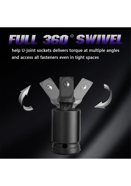 Air Cannon Universal Mafsal Soketi, Darbe Döner Soket Seti, 4 Parçalı, 1/4inch, 3/8inch, 1/2inch, 3/4inch Sürücü Seti (Yurt Dışından) fiyatları