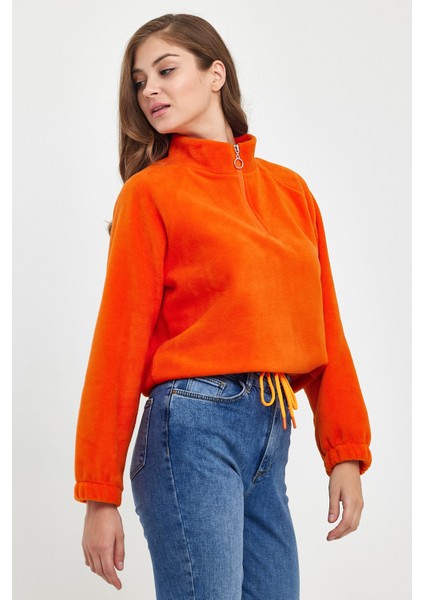 Süperlife Kadın Rahat Kalıp Softech Polar Yarım Fermuarlı Sweatshırt SPR24PWK99 fırsatları