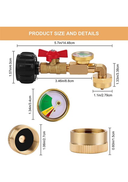 2x Qcc1 Propan Doldurma Dirsek Adaptörü Propan Tank Göstergesi, 90 Derece Propan Doldurma Adaptörü Açma Kontrol Valfı (Yurt Dışından) fırsatları