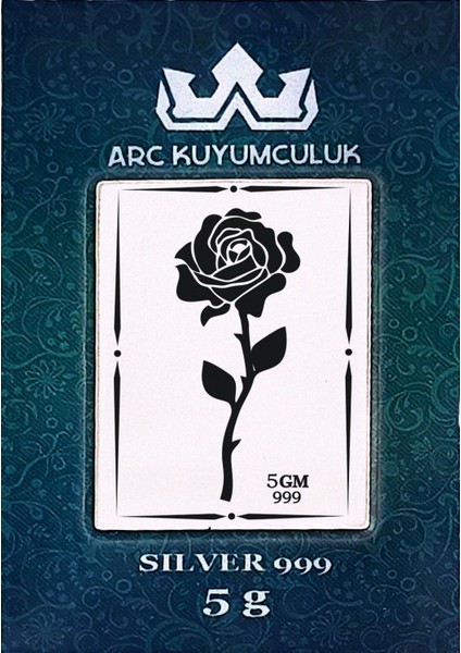 Aşkın Simgesi Olan Gül Temalı Hediyeye Özel 999 Ayar Gümüş KÜLÇESI-664