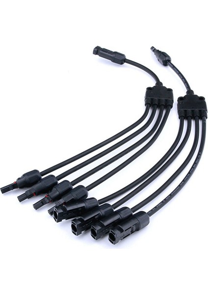 1 Çift 4 Şube Y Tip Adaptör Erkek ve Dişi Güneş Konektörleri 4 Ila 1 Panel Kablo Fotovoltaik Konektör Adaptörü (Yurt Dışından)