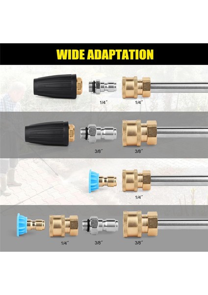 Basınçlı Yıkayıcı Turbo Nozul, Dönen Basınç Yıkayıcı Nozülleri 1/4in+3/8in Hızlı Bağlantı, 7 Güç Yıkayıcı Nozul Ipuçları (Yurt Dışından) modelleri