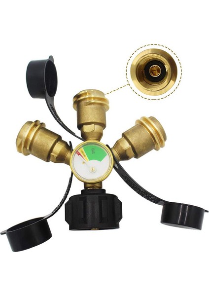 3 Yollu Propan Ayırt Cihazı ve Kapatma Valfi, 3 Y Propan Gaz Aylası, Propan Lp Tank Tee Gauge Adaptörü (Yurt Dışından) fiyatları